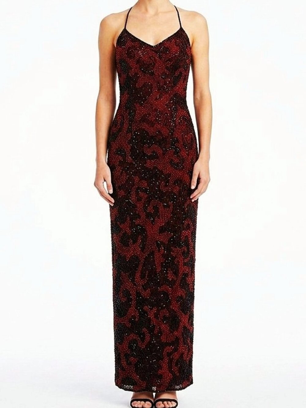 La Scala Beaded Backless Red Carpet Evening Gown- Sz. Sm